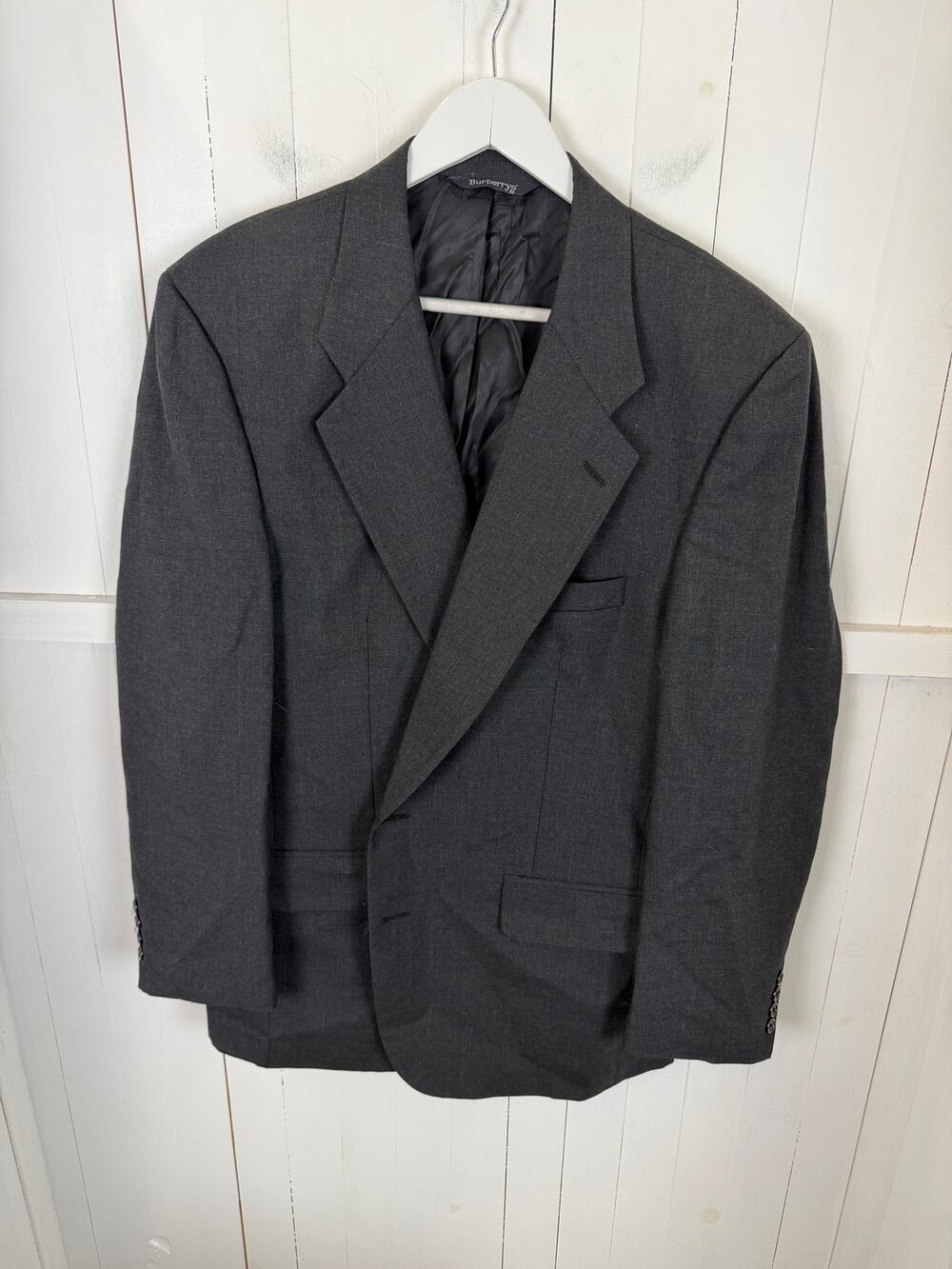 Burberry Gray Wool Blazer Men's Size 48 Excellent Condition